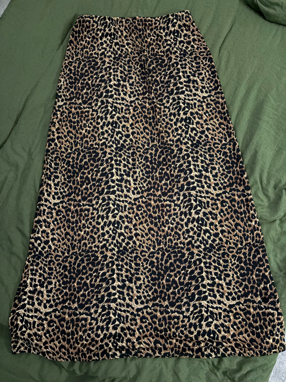 Leopard Print Maxi Skirt - Black & Brown